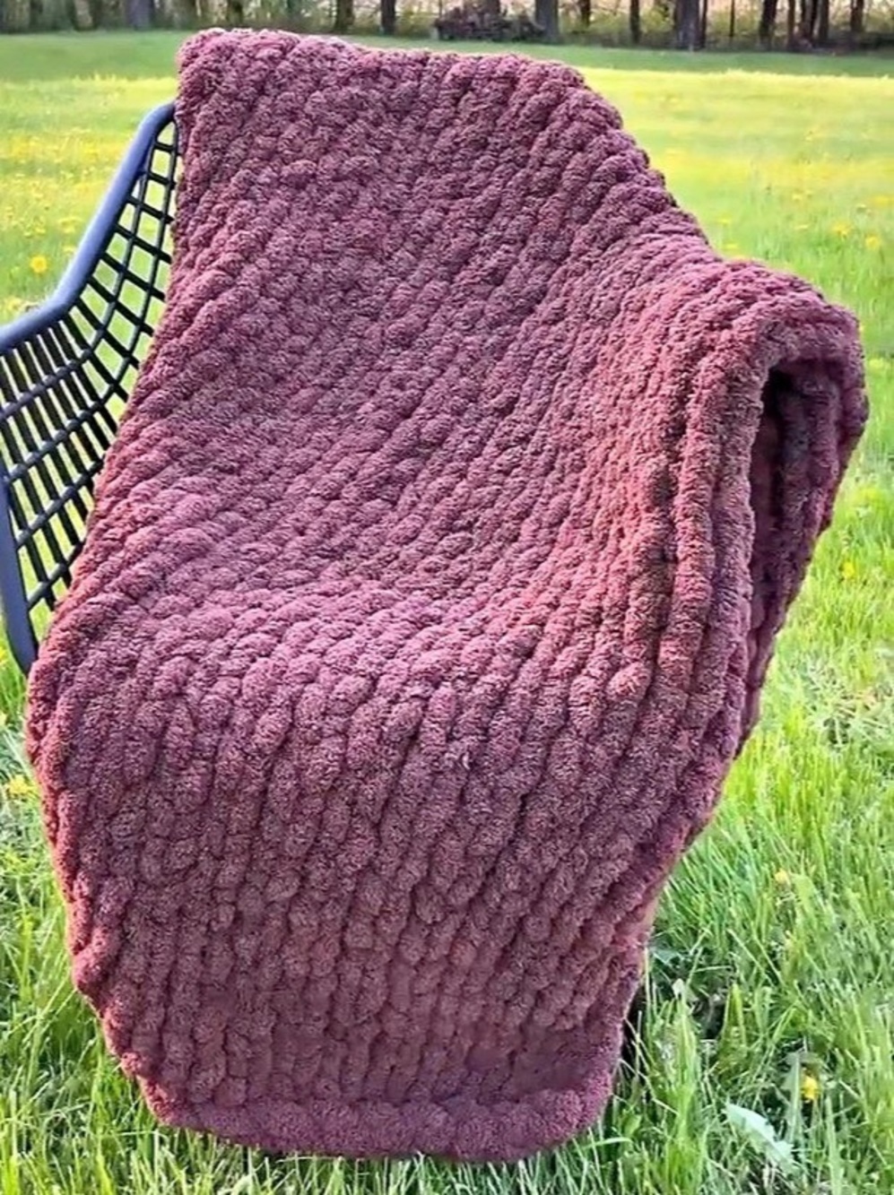 Dark Brown Chunky Knit Throw Blanket 40”x50”
